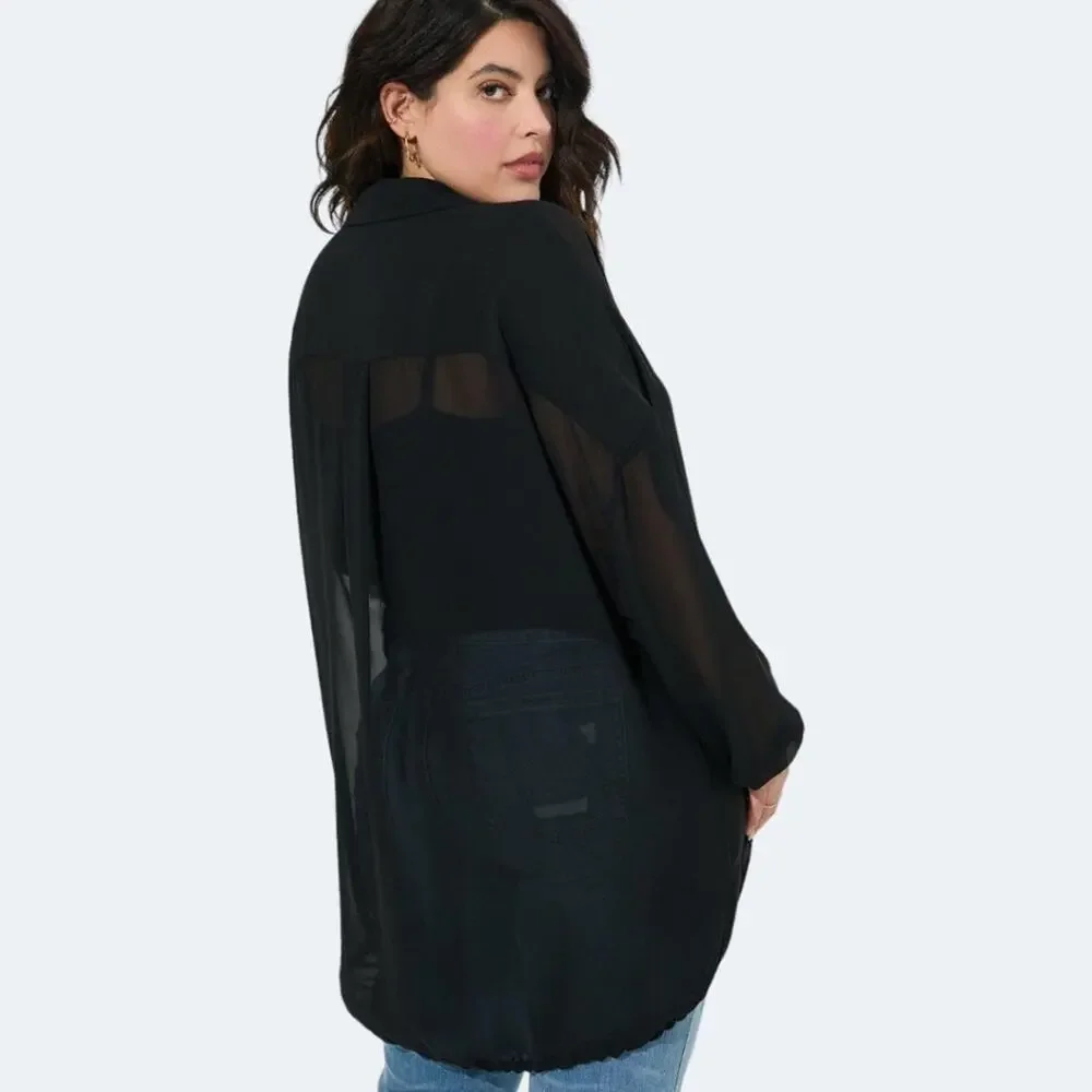 Torrid Chiffon Shirt Kimono (2/2X) - Picture 3 of 13